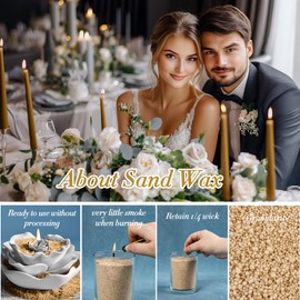 Sukh Snow Pearled-Candles with Wicks - DIY Candle Sand,Pearled Wax with Wicks,Wax,Refillable for Weddings,Partie (Sand)