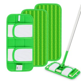 Reusable Mop Pads Compatible with Swiffer Sweeper Mops, Microfiber Floor Mop Pads Refills for Dry Wet Mop, Wet Pads Refill Washable Mop Replacement Pads for Hardwood Floor Cleaning, 3 Pack