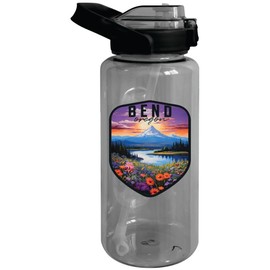 Bend Oregon Design A Souvenir 64 oz Large Water Bottle with Screw-on Top and Straw Single