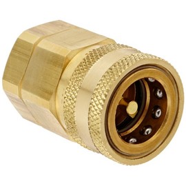 Snap-Tite BVHC12-12F Brass H-Shape Quick-Disconnect Hose Coupling, Sleeve-Lock Socket, 3/4" NPTF Female x 3/4" Coupling Size