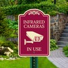 Infrared Cameras in Use Décor Sign, Burgundy Dark, 12x18 Inches,