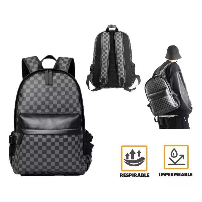 Skora Mochila Impermeable De Viajes De Cuero Para Laptop