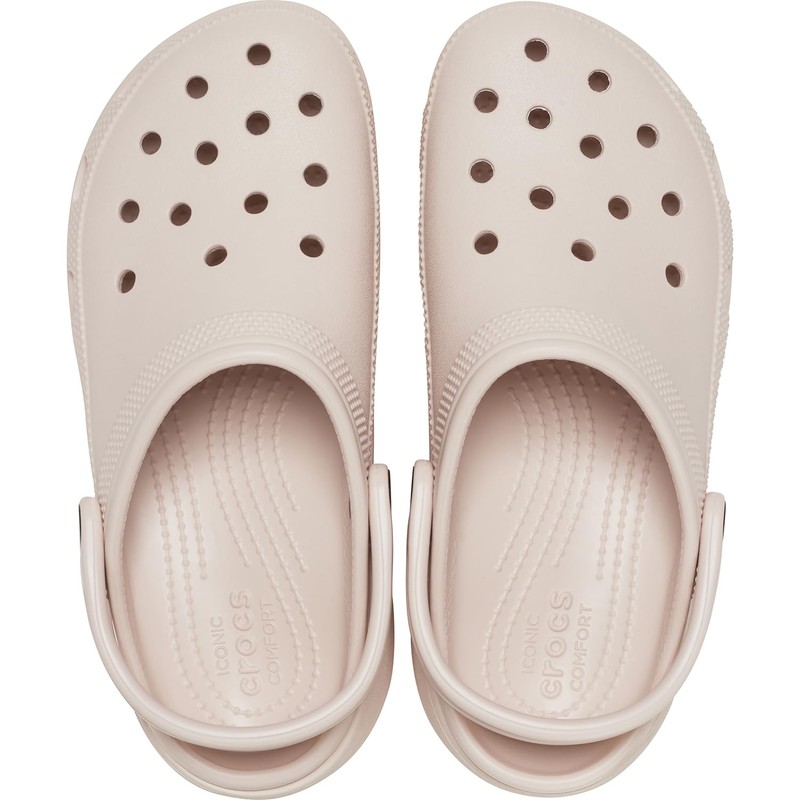 Crocs Womens Classic Platform Clog, Quartz, 6