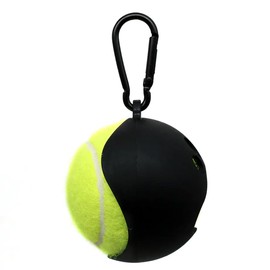 Dog Accessory Ball Holder - Leash Attachment, Lightweight Silicone for Convenient and Fun Playtime (Black)