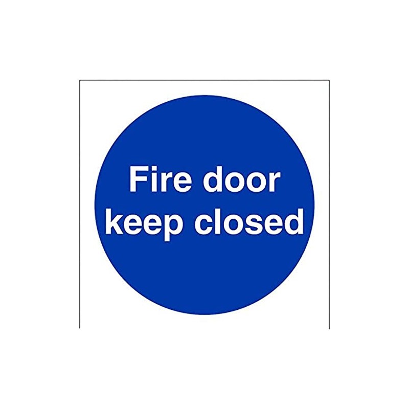 V Safety Fire Door Keep Closed Sign - 100mm x