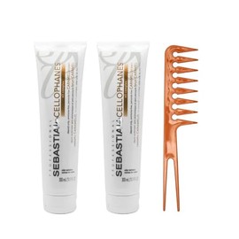 Pack of 2 Cellophanes Color Caramel Brown, Color Revitalizer with A3 Complex (Caramel Brown - 10.1 oz / 300 ml) w/comb