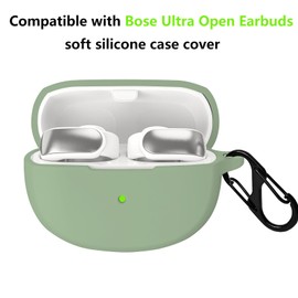 Ziseyoru Case for Bose Ultra Open Earbuds (2024), Soft Silicone Protective Case Cover with Bling Keychain Accessories for Women Girls (Cactus Green)