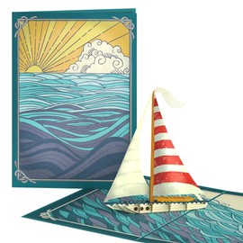 Lovepop Everyday Pop-Up Card for Her and Him - 3D Greeting Cards for Boys, Girls, Men, Women - Sailboat on the Horizon - 5" x 7" Card - Blank Notecard and Envelope Included