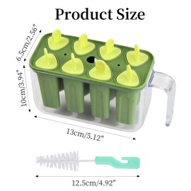 Anseom Ice Lolly Molds, Small Ice Lolly Molds with Sticks, Food Safe Popsicle Molds with Mini Cleaning Brush, Reusable Ice Molds for Kids and Adults