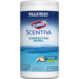 Clorox Scentiva Wipes, Bleach Free Cleaning Wipes - Pacific Breeze & Coconut, 70 Count (31767)