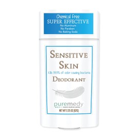 Puremedy - Desodorante natural para mujeres y hombres, sin aluminio, fórmula sensible para la piel libre de químicos, para mantenerse fresca, 2.5 onzas