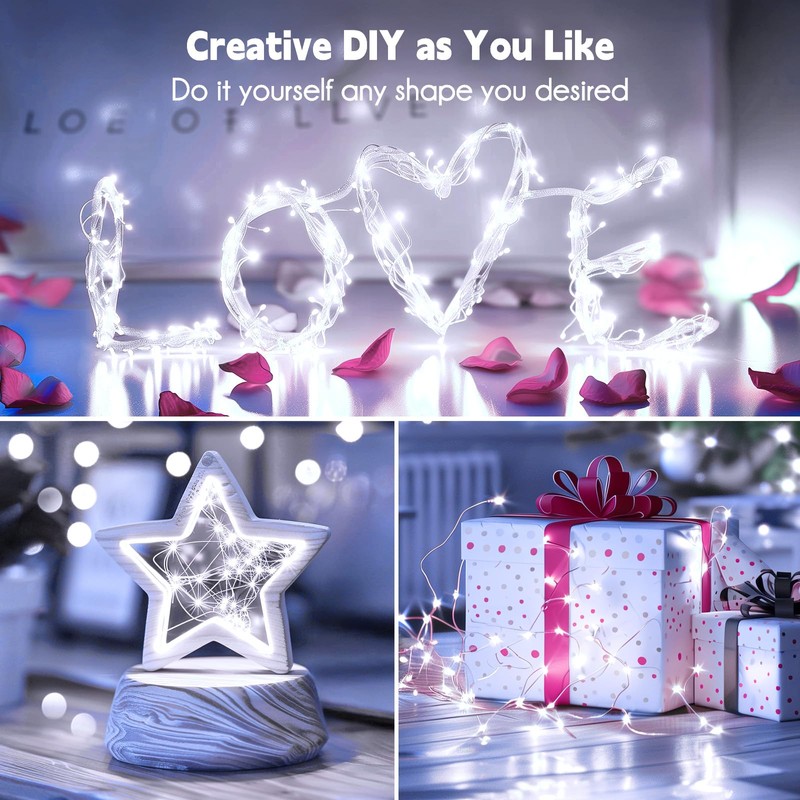 Fairy Lights Plug in, 66Feet 200LEDs Pure White String Lights,