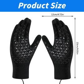 Dhqkqg Heated Gloves, USB Heated Gloves for Men and Women, Gloves with Heating, Gloves Heating Knitting, Warming Gloves, Adjustable Temperature Gloves