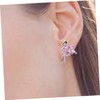 TOVINANNA Retro Flamingo Dangle Earrings with Sparkling Zircon Lightweight Copper