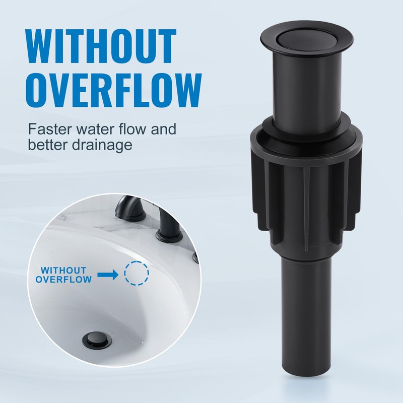 ALEASHA Pop Up Sink Drain Without Overflow, Bathroom Sink Drain