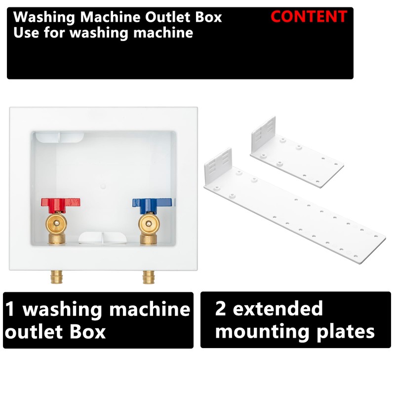 (1 Pack) Lidertik Washing Machine Outlet Box Expansion PEX-A, Inlet
