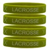 LAX Lacrosse Wristband Silicone Bracelet (4-Pack) - LACROSSE Sticks (Olive)