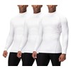 DEVOPS 3 Pack Men's Athletic Turtle Neck Long Sleeve Compression