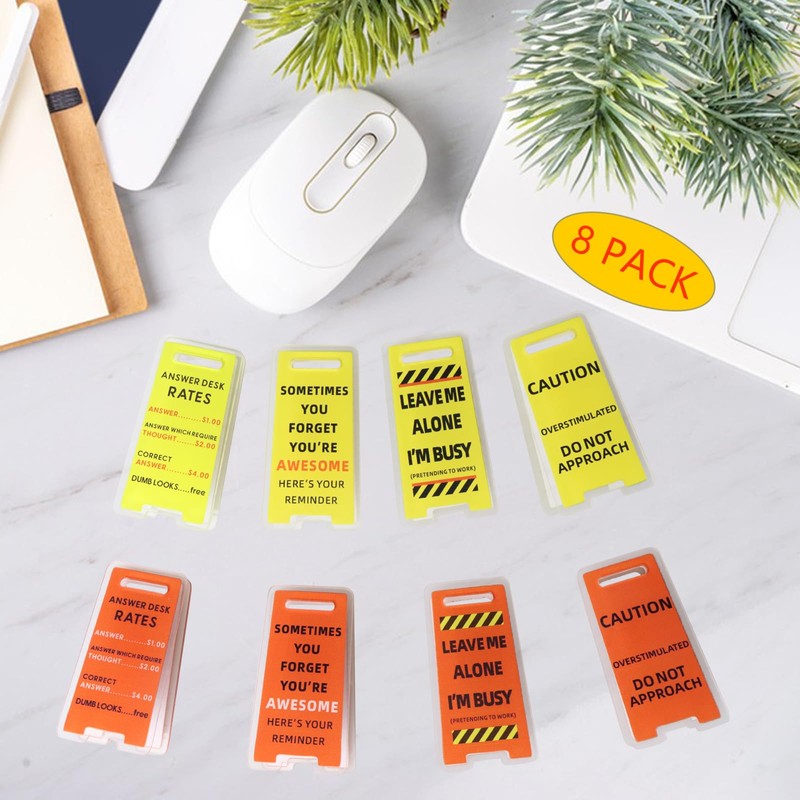 LiLiSSUCCY 8 Pack Funny Sticky Note Holder - Caution Overstimulated