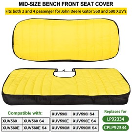 LP66449 Mid-Size Bench Seat Cover fit for John Deere Gator XUV560 XUV590 - Yellow Front Cushioned Seats Weatherproof Oxford 300D Fabric