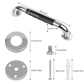 sunzone Shower Grab Bar 12 Inch Stainless Steel Bathroom Shower Handle Grab Bar for Bathroom Safety Handrail Support Support Elderly Disabled Seniors