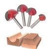 Saipor 4pcs 6mm Round Nose Cove Core Box Router Bit