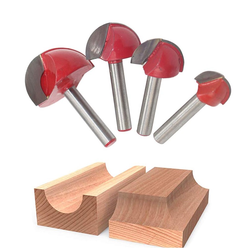 Saipor 4pcs 6mm Round Nose Cove Core Box Router Bit