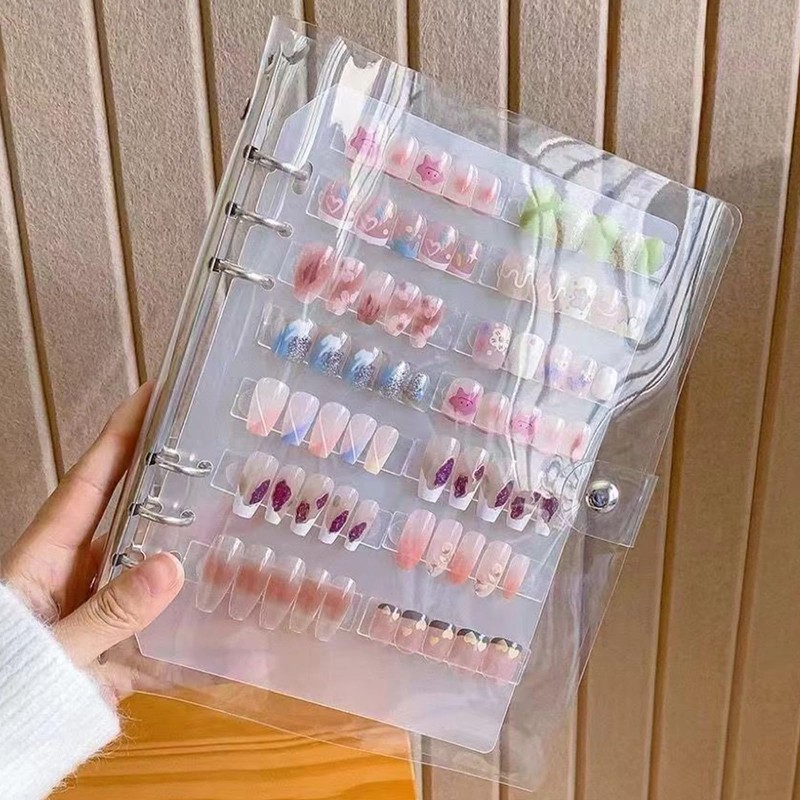 Clear Press on Nail Swatch Book Display Empty Fake Nail