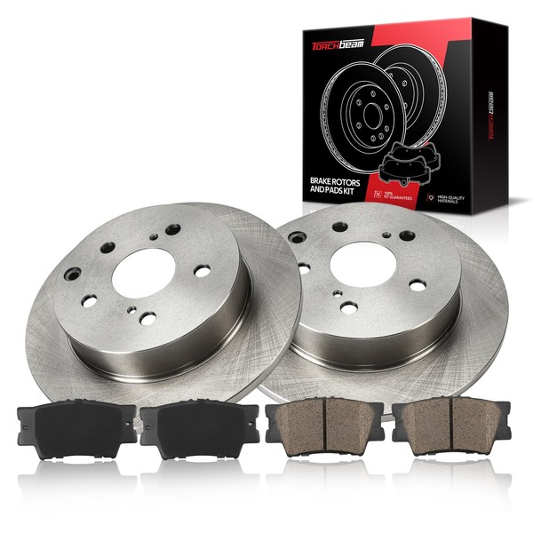 Torchbeam Rear Brakes and Rotors Kit Brake Pads Brake Rotors