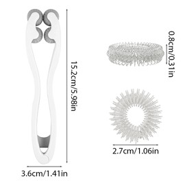 Alaoo 2 Stk Hand- und Fingermassagegerät mit Griff Körper, Massagegerät Selbstmassagerolle mit 8 Massageringe, Doppelseitiger Massageroller für Muskel Entspannen, Arthritis, Stressabbau Wrists (Grau)