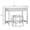 ChooChoo 40 Inch Modern Desk with Drawers, Makeup Vanity Desk