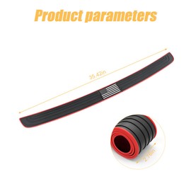 Car Rear Bumper Protector Guard, American Flag Anti-Scratch Rubber Trunk Door Sill Trim Cover, Vehicle Door Entry Protection Strip, Auto Accessories for Car SUV (Red Edge/Black Flag/35.43"x2.75")