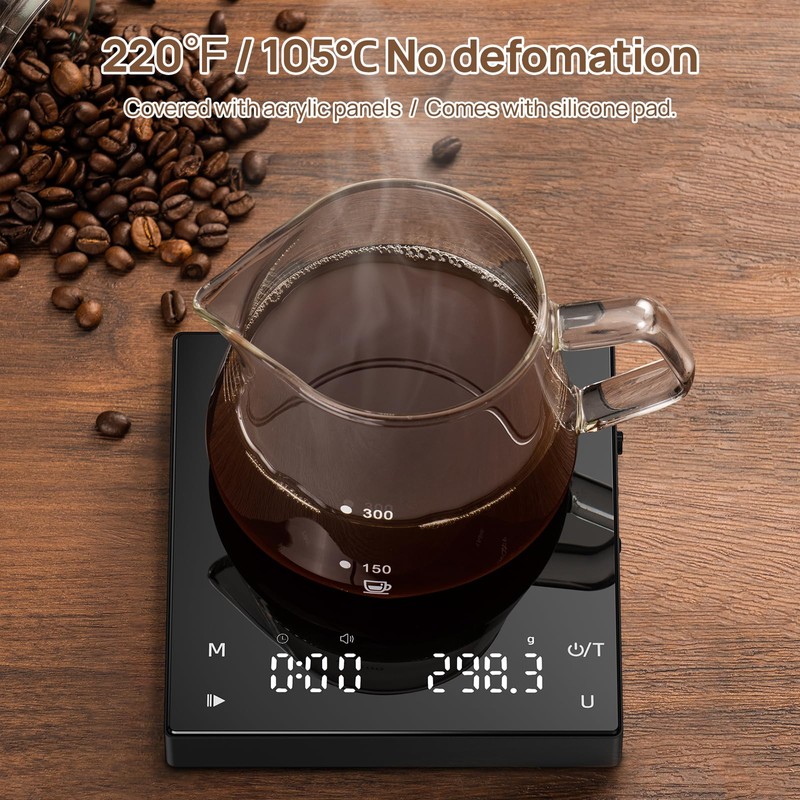 Meilen Mini Espresso Coffee Scale with Timer - 0.1g Precise,