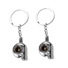 iplusmile 2pcs Creative Turbocharger Keychains Key Ring Keychain Auto Parts Metal Keyring