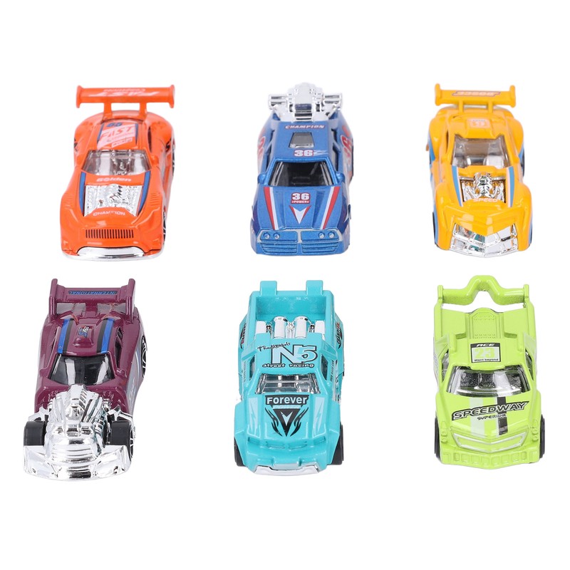 6pcs 1:64 Scale Alloy Racing Cars Set High Simulation Collectible