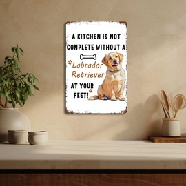 OVAcational Funny Labrador Retriever Gift Kitchen Metal Signs,Funny Labrador Retriever Tin Sign,Labrador Retriever Decorative For Kitchen, Labrador Retriever Gifts For Women Dog Lover 8x12 Inch