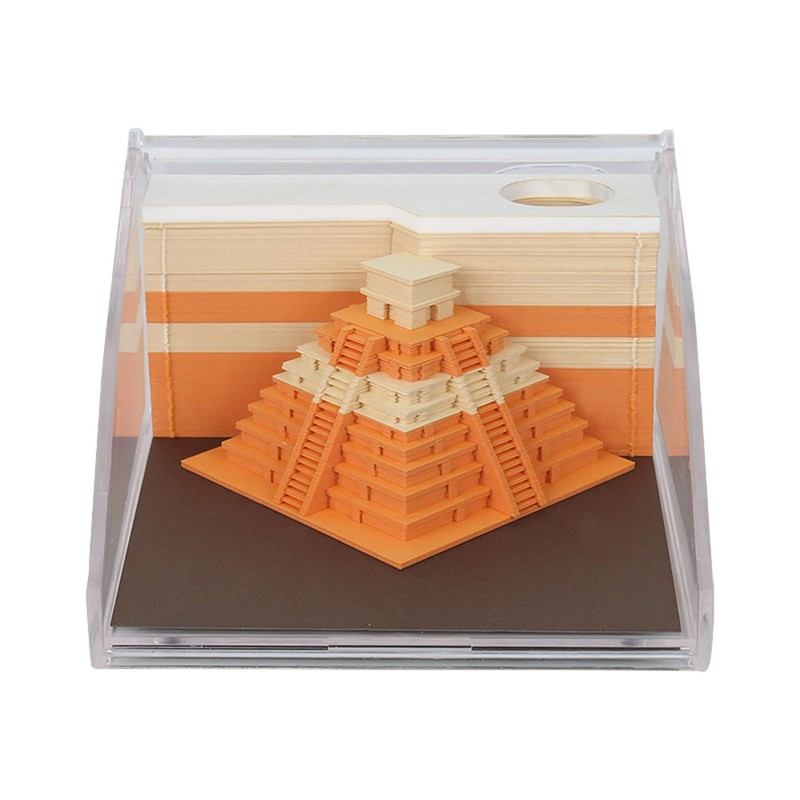 3D Pyramid Notepad LED Light 3D Paper Art Notepad Tear