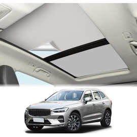 LAST CALL Foldable Sunroof Sunshade Compatible for Volvo 2018-2024 XC60 Accessories, UV and Heat Reflective Roof Sunshade for XC60 Accessories Sunroof Shade (Beige)