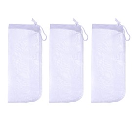 ALEGI Media Filter Bag Aquarium Extra Fine,Reusable 180 Micron Drawstring Mesh Filter Bags for Very Fine Resins Filter (10"*3.9" (3 Pack))