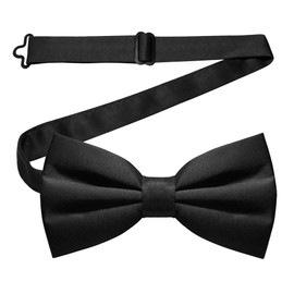 Keyoung Bow Tie Men's Black, Classic Plain Bow Ties for Men, Tuxedo Bow Tie, Formal with Hook Closure and Adjustable Neck Bow Tie, Pre-Tied Bow Tie for Men, Bow Tie for Wedding, Party, black