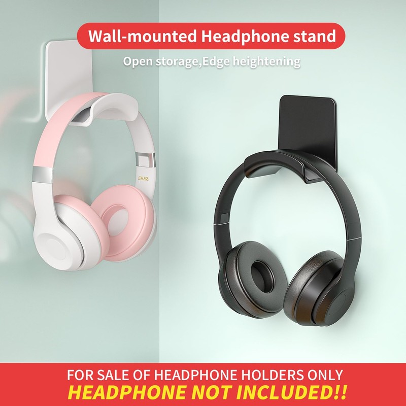 Liboer Headphone Wall Mount Mini Headphone Hook Holder with Strong