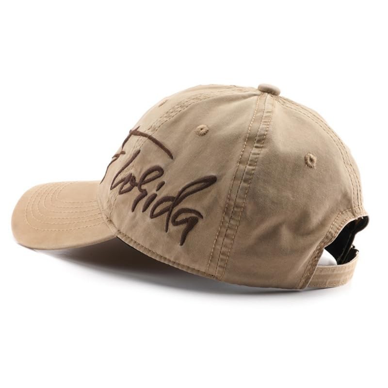 Florida Hat Side Embroidery Baseball Cap Adjustable Sun Hat (Red)