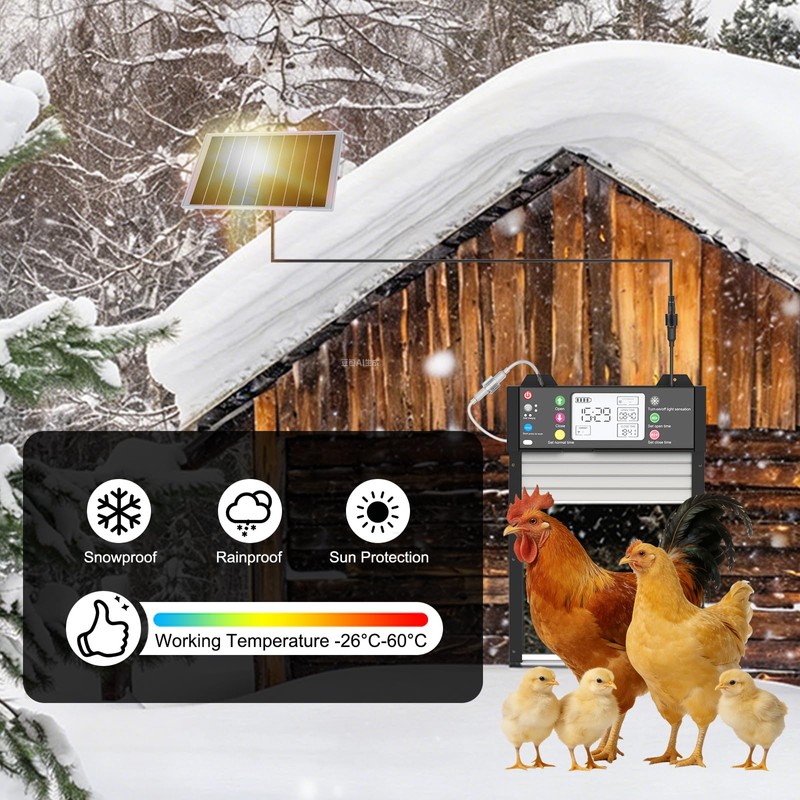 Automatic Chicken Coop Door, Smart TUYA APP Controlled, WiFi Enabled,