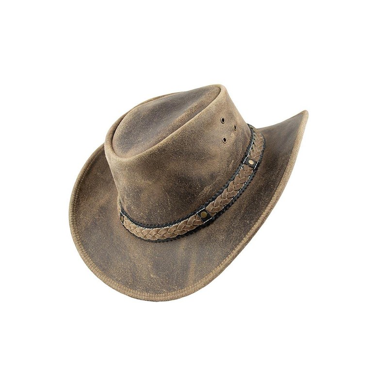 Black Jungle Aramac Leather Cowboy Hat Australia Hat, charcoal