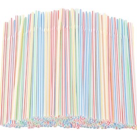 100 PCS Straws, 20cmLong, Multiple Colors Straws,Stripes Multiple Colors Straws,Suitable for Various Drinks, Juice, Daily, use