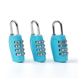 Anti-theft Blue 4-Digit Combination Lock (B) - 3 Piece Set Security Products