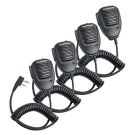 Baofeng Two Way Radio Handheld Speaker Mic Microphone, Remote Shoulder Mic for BaoFeng UV-5R BF-888S UV-82 UV-S9 BF-F8HP UV-10R UV-11R BF-H6 GT-3 GM-15PRO Ham Two Way Radio Walkie Talkie (4 Pack)