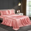 Counfeisly 4 Pieces Satin Sheets Set, Queen Size Luxury Silky