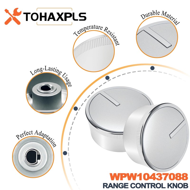 WPW10437088 W10437088 Gas Stove Knobs Replacement for Whirlpool Gas Ranges
