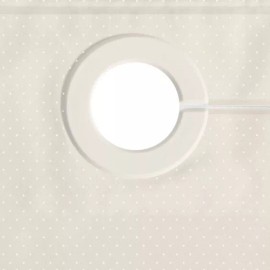 Manchester Mills Protect360° Shower Curtain Beige Petite Dot Microban HOOKLESS